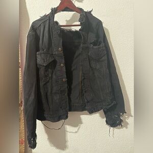 Levi's Black Distressed Jean Jacket